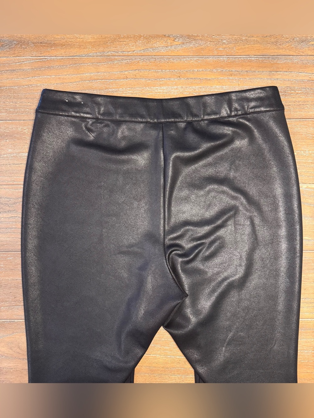 Faux Leather Peplum Top and Legging Set- Black - Picture 8 of 13